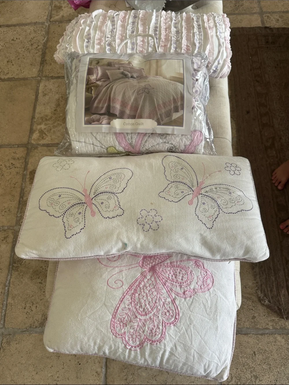 Lilac butterfly soft quilted
